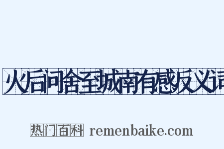 火后问舍至城南有感反义词是什么意思的图片